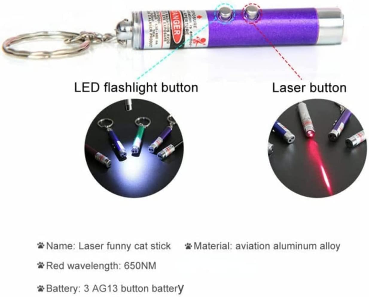 Metal Laser Pointer Cat Toy